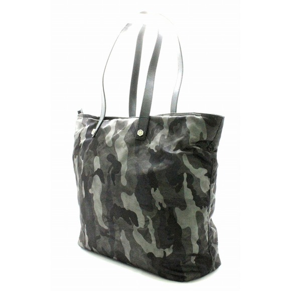 Prada Bag Tote Leather Green Black Nylon Camouflage - Picture 1 of 9